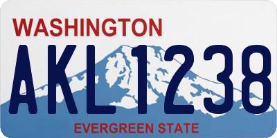 WA license plate AKL1238