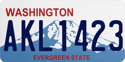 WA license plate AKL1423
