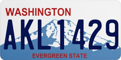 WA license plate AKL1429