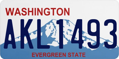 WA license plate AKL1493