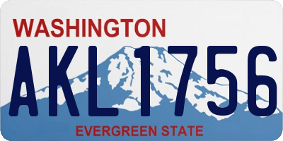 WA license plate AKL1756