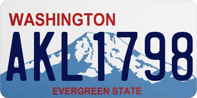 WA license plate AKL1798