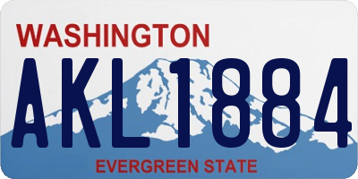 WA license plate AKL1884