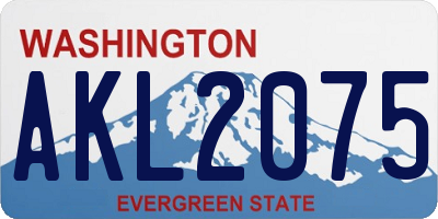 WA license plate AKL2075