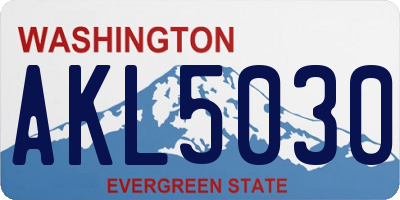WA license plate AKL5030
