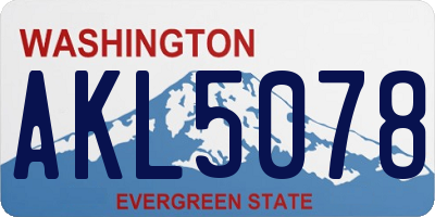 WA license plate AKL5078