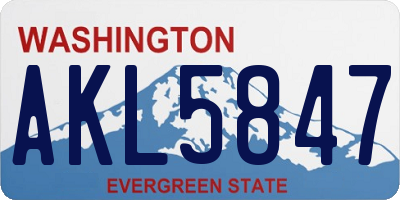 WA license plate AKL5847