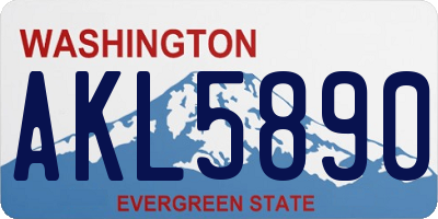 WA license plate AKL5890
