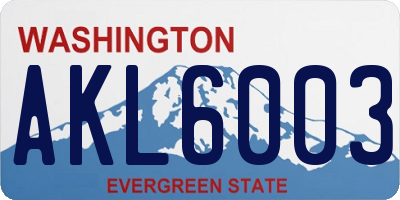 WA license plate AKL6003
