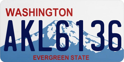 WA license plate AKL6136
