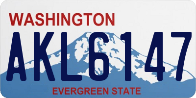 WA license plate AKL6147