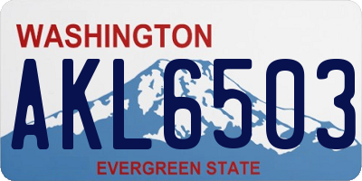 WA license plate AKL6503