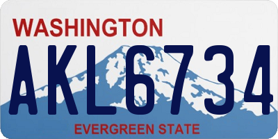 WA license plate AKL6734