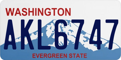 WA license plate AKL6747