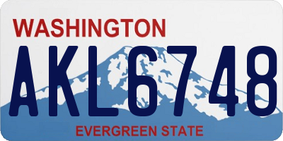 WA license plate AKL6748