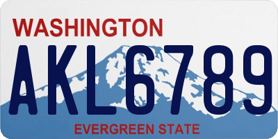 WA license plate AKL6789