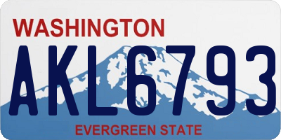 WA license plate AKL6793