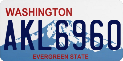 WA license plate AKL6960