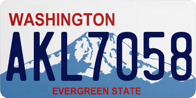 WA license plate AKL7058