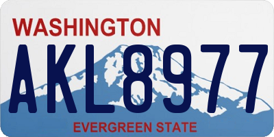 WA license plate AKL8977