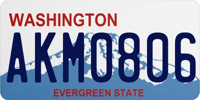 WA license plate AKM0806