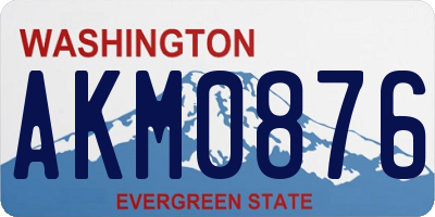 WA license plate AKM0876