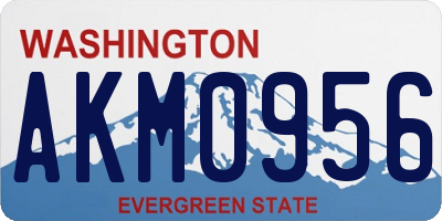 WA license plate AKM0956