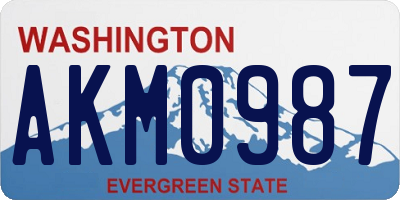 WA license plate AKM0987