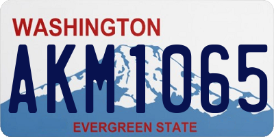 WA license plate AKM1065
