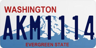 WA license plate AKM1114