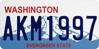 WA license plate AKM1997