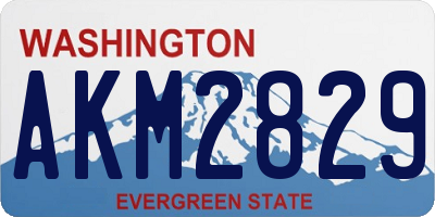 WA license plate AKM2829