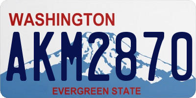 WA license plate AKM2870