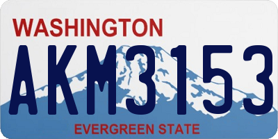 WA license plate AKM3153
