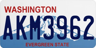WA license plate AKM3962