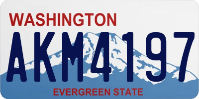 WA license plate AKM4197