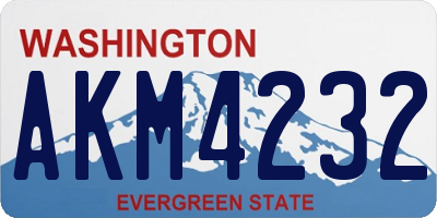 WA license plate AKM4232