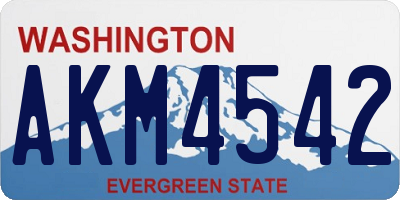 WA license plate AKM4542