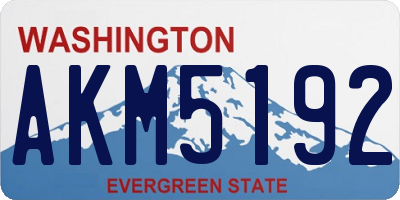 WA license plate AKM5192