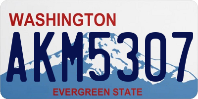WA license plate AKM5307