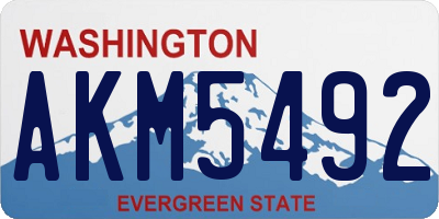 WA license plate AKM5492