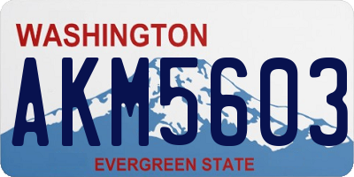 WA license plate AKM5603