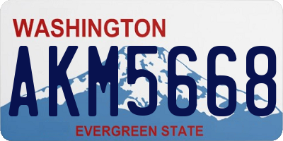 WA license plate AKM5668