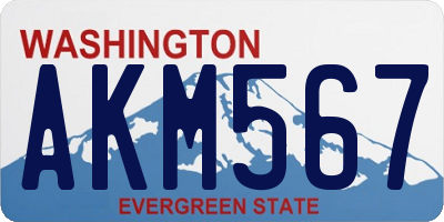 WA license plate AKM567
