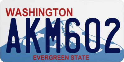 WA license plate AKM602