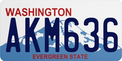 WA license plate AKM636