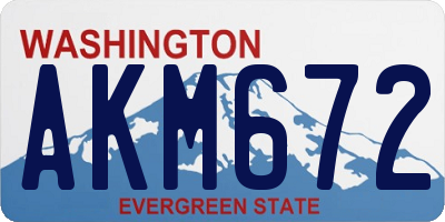 WA license plate AKM672
