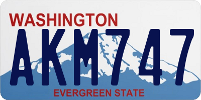 WA license plate AKM747