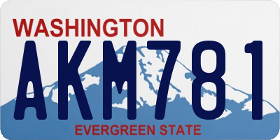 WA license plate AKM781