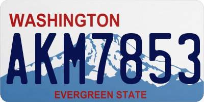 WA license plate AKM7853